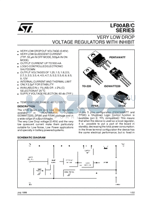 LF120ABPT datasheet - VERY LOW DROP VOLTAGE REGULATORS WITH INHIBIT