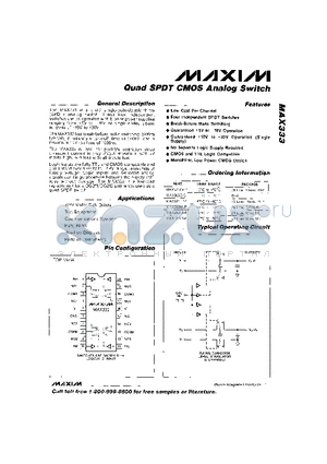 MAX333EPP datasheet - Quad SPDT CMOS Analog Switch