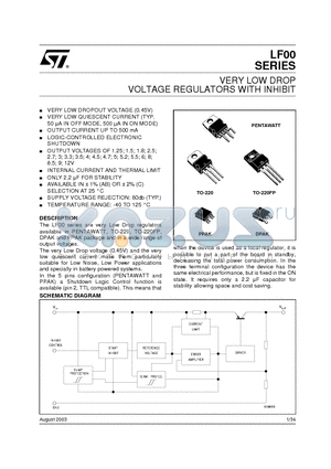 LF120CV datasheet - VERY LOW DROP VOLTAGE REGULATORS WITH INHIBIT