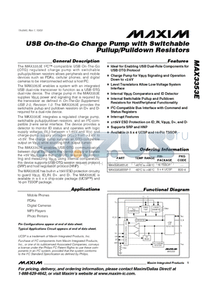 MAX3353E datasheet - USB On-the-Go Charge Pump with Switchable Pullup/Pulldown Resistors