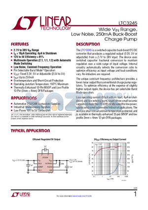 LTC1751-5 datasheet - Wide VIN Range, Low Noise, 250mA Buck-Boost Charge Pump