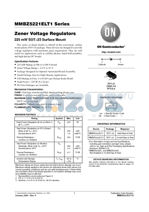 MMBZ5231ELT3 datasheet - Zener Voltage Regulators