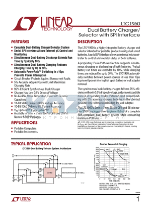 LTC1759 datasheet - Dual Battery Charger/ Selector with SPI Interface