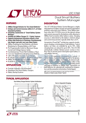 LTC1760 datasheet - Dual Smart Battery System Manager