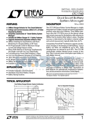 LTC1760CFW datasheet - Dual Smart Battery System Manager