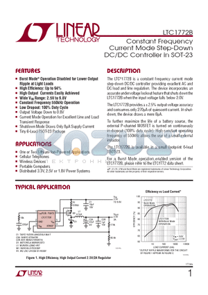 LTC1772BES6-PBF datasheet - Constant Frequency Current Mode Step-Down DC/DC Controller in SOT-23