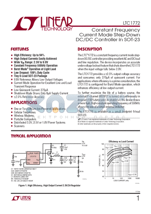 LTC1772CS6 datasheet - Constant Frequency Current Mode Step-Down DC/DC Controller in SOT-23