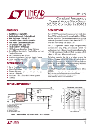 LTC1772ES6 datasheet - Constant Frequency Current Mode Step-Down DC/DC Controller in SOT-23