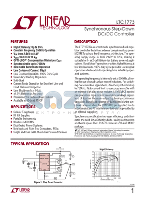 LTC1773EMS-PBF datasheet - Synchronous Step-Down DC/DC Controller