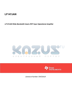 LF147JAN datasheet - LF147JAN Wide Bandwidth Quad JFET Input Operational Amplifier