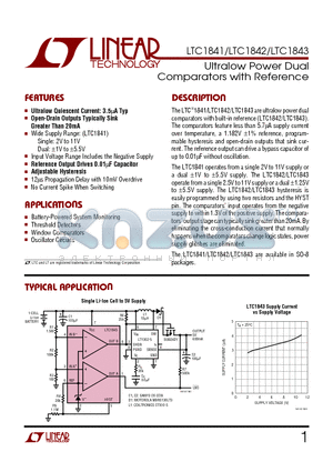 LTC1842 datasheet - Ultralow Power Dual Comparators with Reference