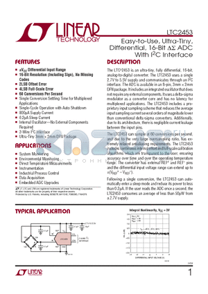 LTC1861 datasheet - Easy-to-Use, Ultra-Tiny, Differential, 16-Bit ADC With I2C Interface