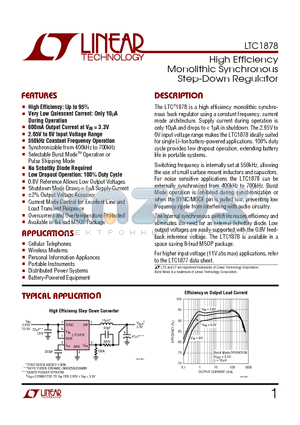 LTC1878_1 datasheet - High Efficiency Monolithic Synchronous Step-Down Regulator