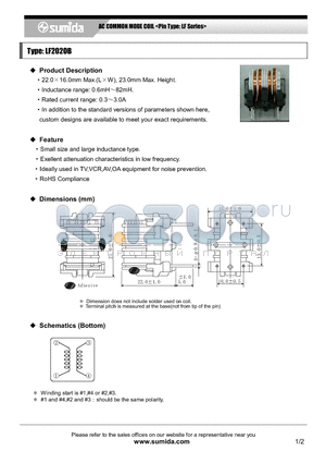 LF2020BNP-622 datasheet - AC COMMON MODE COIL