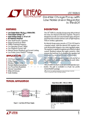 LTC1928ES6-5 datasheet - Doubler Charge Pump with Low Noise Linear Regulator in ThinSOT
