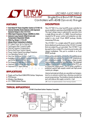 LTC1957-2 datasheet - Single/Dual Band RF Power Controllers with 40dB Dynamic Range