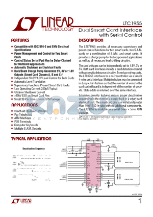 LTC1955EUH datasheet - Dual Smart Card Interface with Serial Control