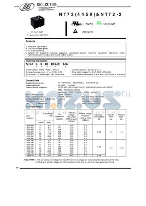 NT72A5DC3V0.61 datasheet - Low price reliable quality. / PC board mounting.