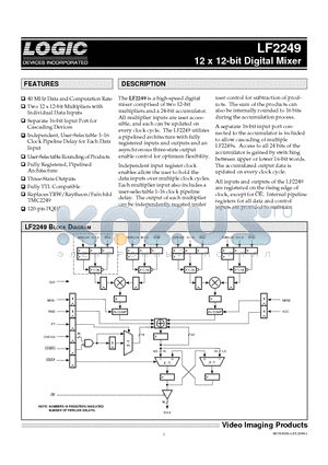 LF2249QC25 datasheet - 12 x 12-bit Digital Mixer