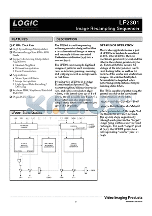 LF2301JC55 datasheet - Image Resampling Sequencer