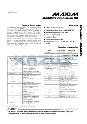 MAX3507_1 datasheet - Evaluation Kit