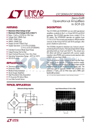 LTC2050IS5 datasheet - Zero-Drift Operational Amplifi ers in SOT-23