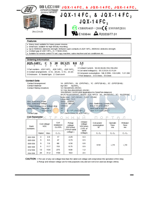 JQX-14FC22AZ20 datasheet - ELECTRONIC COMPONENTS