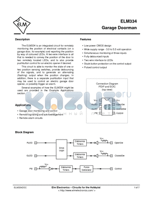 ELM334 datasheet - Garage Doorman