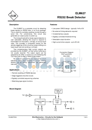 ELM627P datasheet - RS232 Break Detector