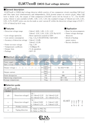 ELM77224B-S datasheet - CMOS Dual voltage detector