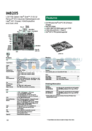 IMB205VGGA datasheet - 6 SATA-300 with RAID 0, 1, 5 and 10