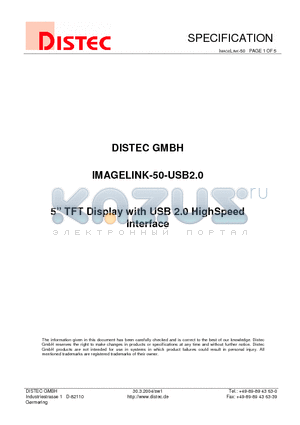 IMAGELINK-50-USB20 datasheet - IMAGELINK-50-USB2.0