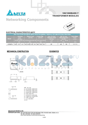 LF9207A datasheet - 100/1000BASE-T TRANSFORMER MODULES