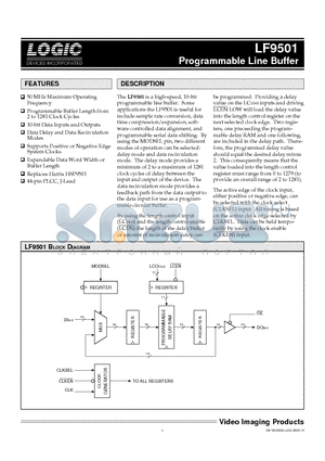 LF9501JC25 datasheet - Programmable Line Buffer