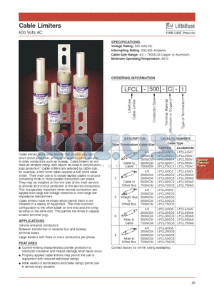 LFCL250C8 datasheet - Cable Limiters