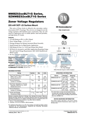 MMBZ52XXBLT1G datasheet - Zener Voltage Regulators