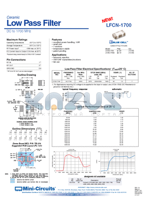 LFCN-1700 datasheet - DC to 1700 MHz