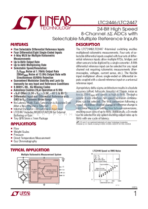 LTC2447 datasheet - 24-Bit High Speed 8-Channel DS ADCs with Selectable Multiple Reference Inputs