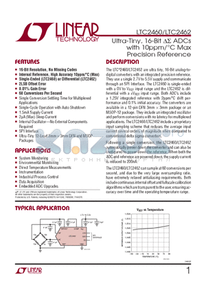 LTC2460CDD datasheet - Ultra-Tiny, 16-Bit DS ADCs with 10ppm/`C Max Precision Reference