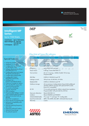 IMP1-2A1-02-A-XXX datasheet - Intelligent MP Series Up to 1500 Watts