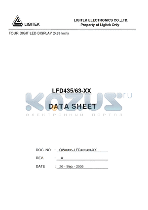 LFD435-63-XX datasheet - FOUR DIGIT LED DISPLAY (0.39 Inch)