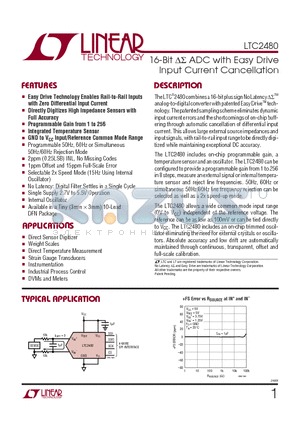 LTC2480IDD datasheet - 16-Bit ADC with Easy Drive