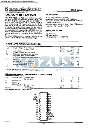 MMC4508F datasheet - DUAL 4-BIT LATCH