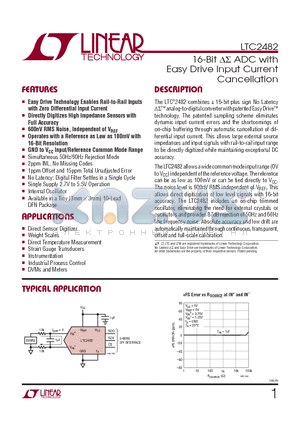 LTC2482IDD-TRPBF datasheet - 16-Bit DS ADC with Easy Drive Input Current Cancellation