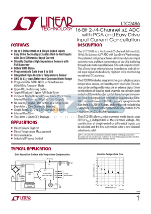 LTC2486IDE datasheet - 16-Bit 2-/4-Channel DS ADC with PGA and Easy Drive Input Current Cancellation