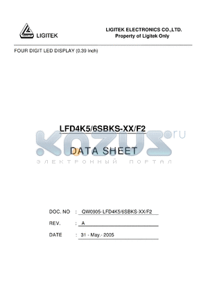 LFD4K5-6SBKS-XX-F2 datasheet - FOUR DIGIT LED DISPLAY (0.39 Inch)