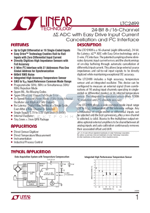 LTC2499 datasheet - 24-Bit 8-/16-Channel DS ADC with Easy Drive Input Current Cancellation and I2C Interface