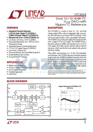 LTC2602 datasheet - Dual 12-/10-/8-Bit I2C VOUT DACs with 10ppm/`C Reference