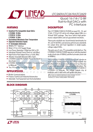 LTC2629 datasheet - Quad 16-/14-/12-Bit Rail-to-Rail DACs with I2C Interface