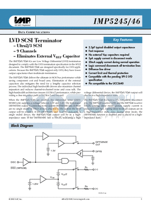 IMP5245 datasheet - LVD SCSII Termiinattor